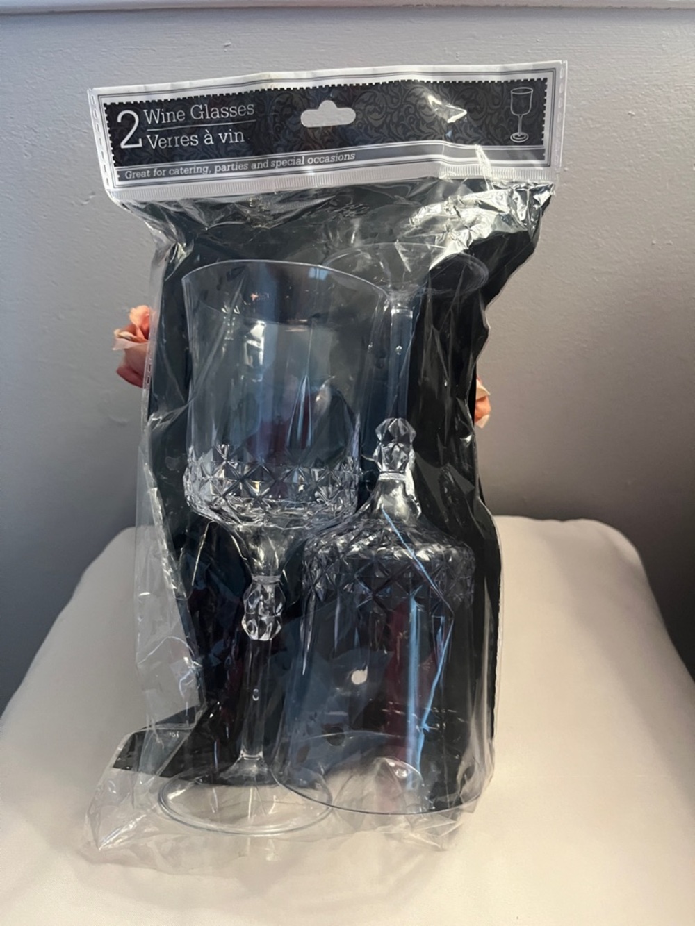 GREENBRIER Clear Plastic Wine, Cake Knife, Spatula, Spoon & Fork Party Bundle. - Picture 7 of 7